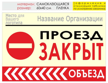 Информационный щит "объезд слева" (пленка, 60х40 см) t12 - Охрана труда на строительных площадках - Информационные щиты - Магазин охраны труда и техники безопасности stroiplakat.ru